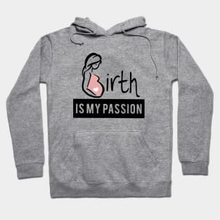 Midwife Birht Is My Passion Premium Fit Mens Tee Pregnant Mom Hoodie